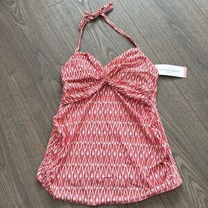 Liz Lange Maternity Swimsuit Tank Top Size Small Tankini Maternity Halter NEW